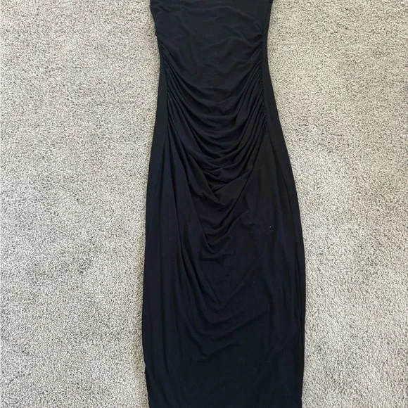 Strapless Black Bodycon Maxi Dress Medium - Picture 2 of 7